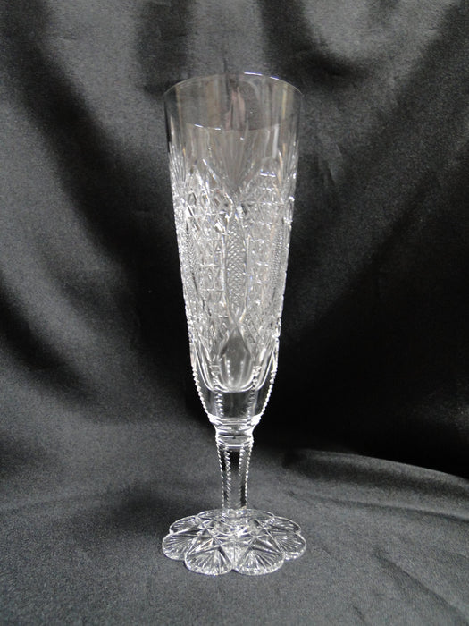 Stuart STU18, Cross Hatch & Fan Cuts: Champagne Flute (s), 7 3/8" Tall