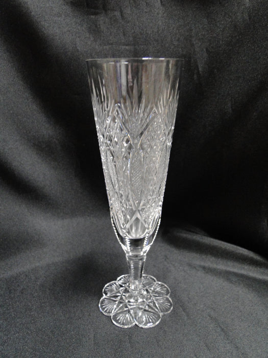 Stuart STU18, Cross Hatch & Fan Cuts: Champagne Flute (s), 7 3/8" Tall