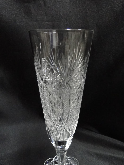 Stuart STU18, Cross Hatch & Fan Cuts: Champagne Flute (s), 7 3/8" Tall