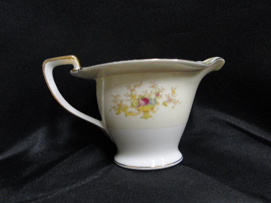 ESCO (Japan) ESO20, Floral Vases, Green Edge: Creamer / Cream Pitcher, 3 1/2"