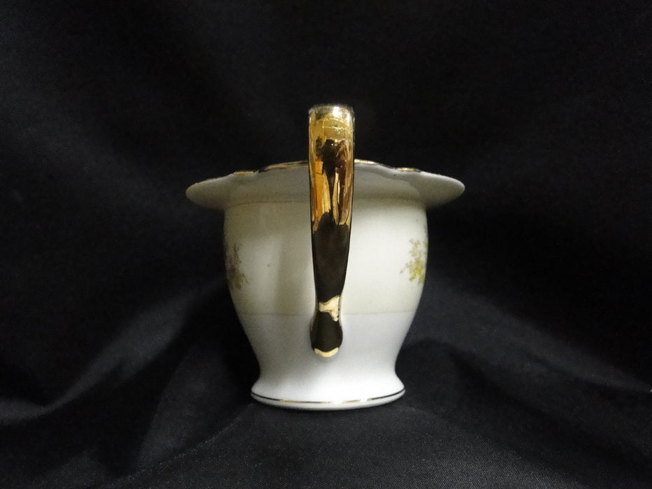 ESCO (Japan) ESO20, Floral Vases, Green Edge: Creamer / Cream Pitcher, 3 1/2"