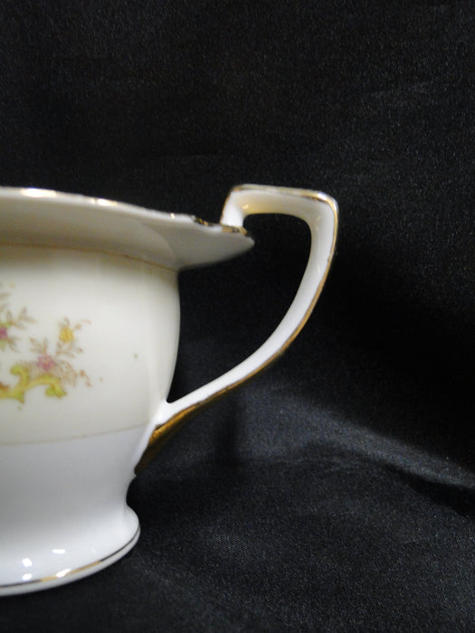ESCO (Japan) ESO20, Floral Vases, Green Edge: Creamer / Cream Pitcher, 3 1/2"