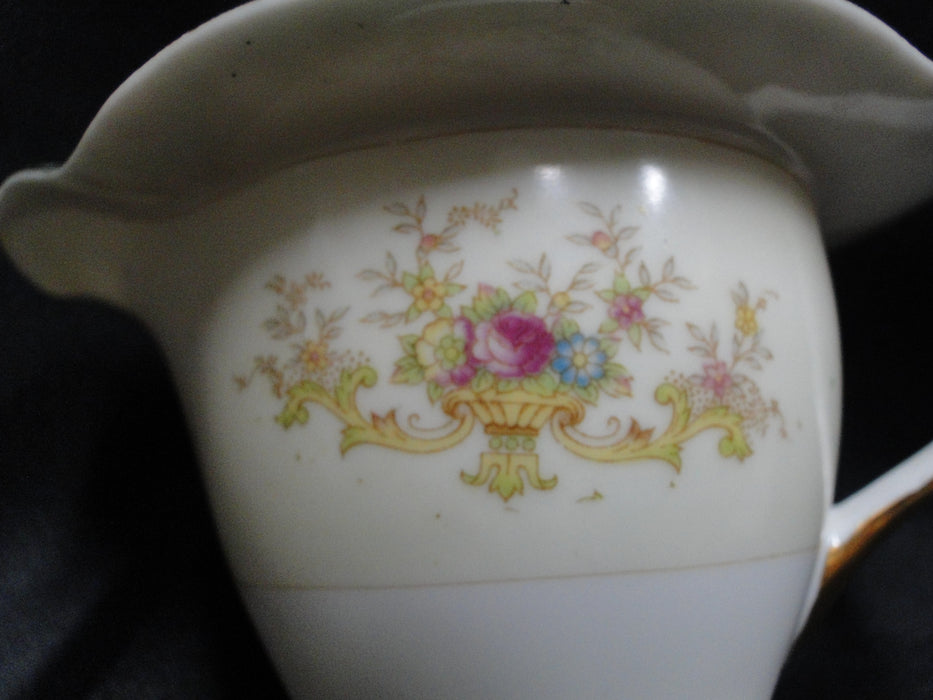 ESCO (Japan) ESO20, Floral Vases, Green Edge: Creamer / Cream Pitcher, 3 1/2"