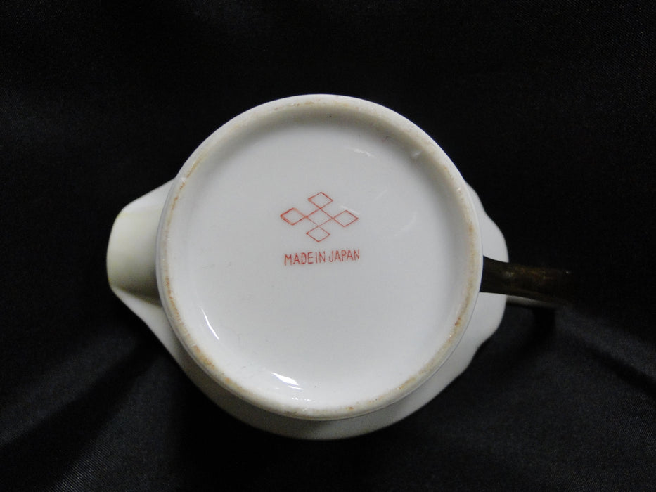 ESCO (Japan) ESO20, Floral Vases, Green Edge: Creamer / Cream Pitcher, 3 1/2"