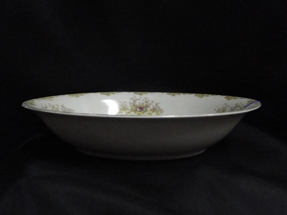 ESCO (Japan) ESO20, Floral Vases, Green Edge: Oval Serving Bowl, 10 1/4", As Is