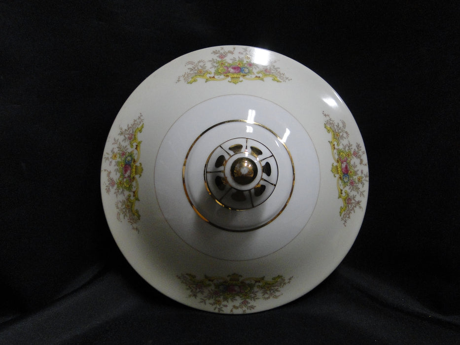 ESCO (Japan) ESO20, Floral Vases, Green Edge: Round Serving Bowl w/ Lid