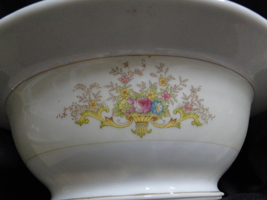 ESCO (Japan) ESO20, Floral Vases, Green Edge: Round Serving Bowl w/ Lid