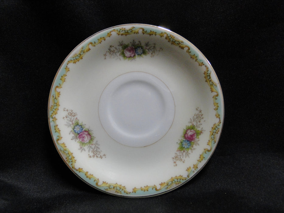 ESCO (Japan) ESO20, Floral Vases, Green Edge: Demitasse Cup & Saucer Set (s)