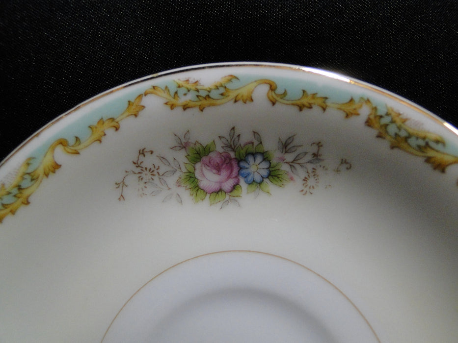 ESCO (Japan) ESO20, Floral Vases, Green Edge: Demitasse Cup & Saucer Set (s)