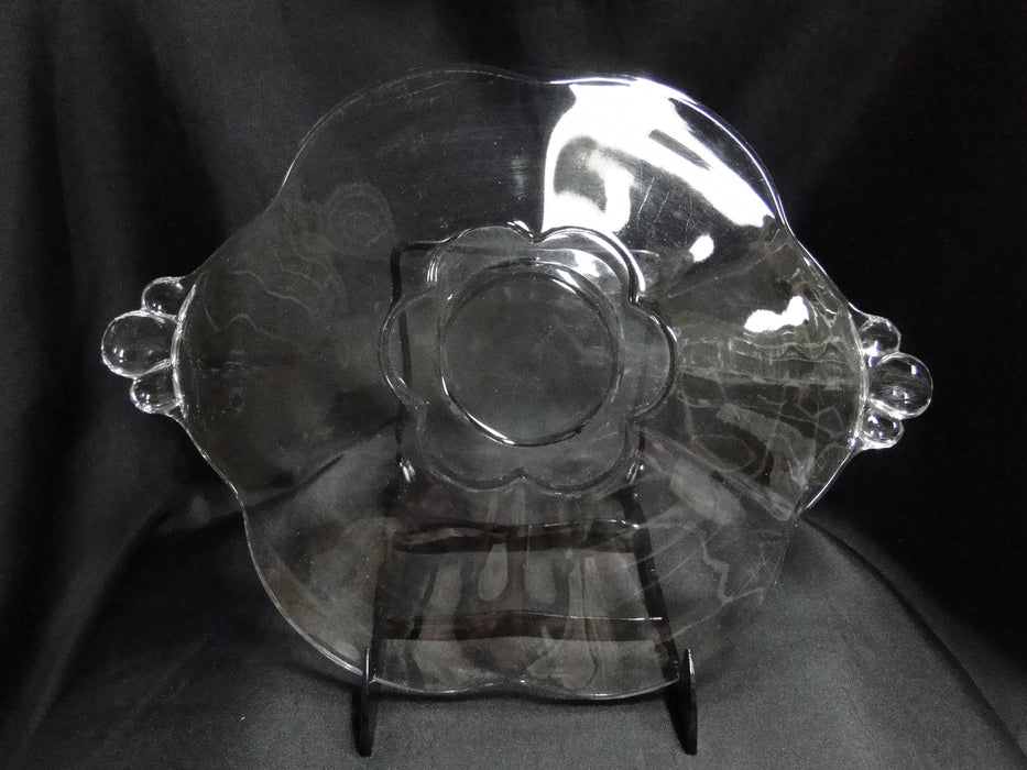 Clear Glass Flower Shape Handled Cake Plate / Platter, 14" --  MG#185