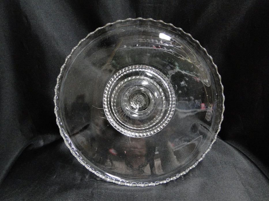 Clear Glass Cake Stand w/ Scalloped Edge, 9 1/4" x 4 5/7" Tall --  MG#186