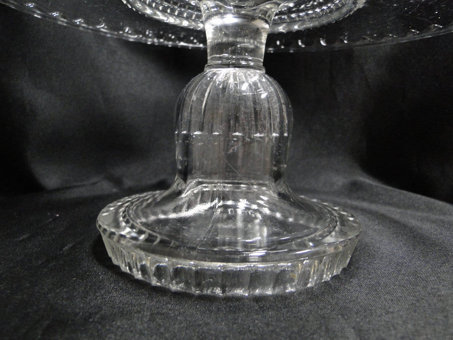 Clear Glass Cake Stand w/ Scalloped Edge, 9 1/4" x 4 5/7" Tall --  MG#186