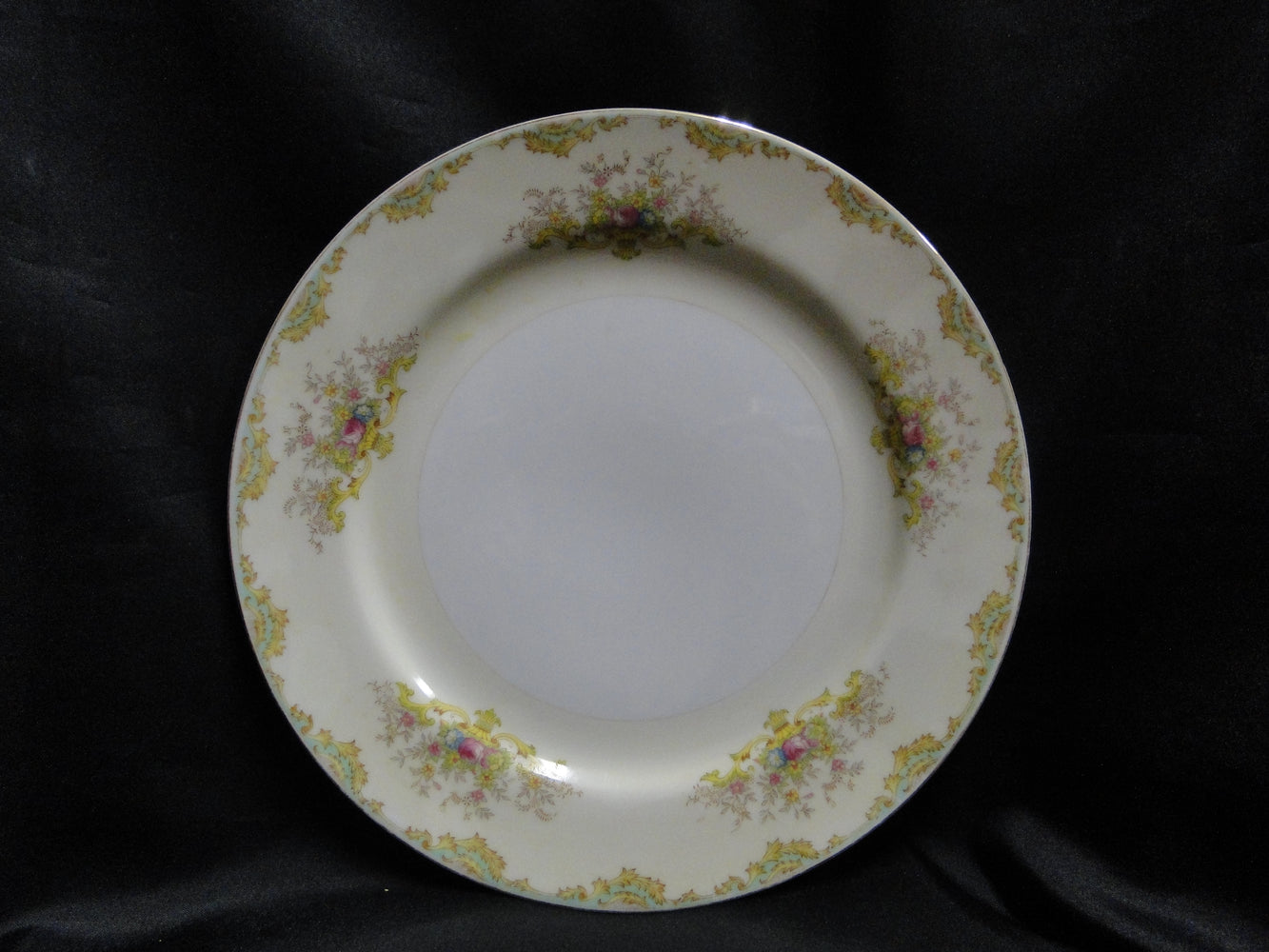 ESCO (Japan) ESO20, Floral Vases, Green Edge: Dinner Plate (s), 10"