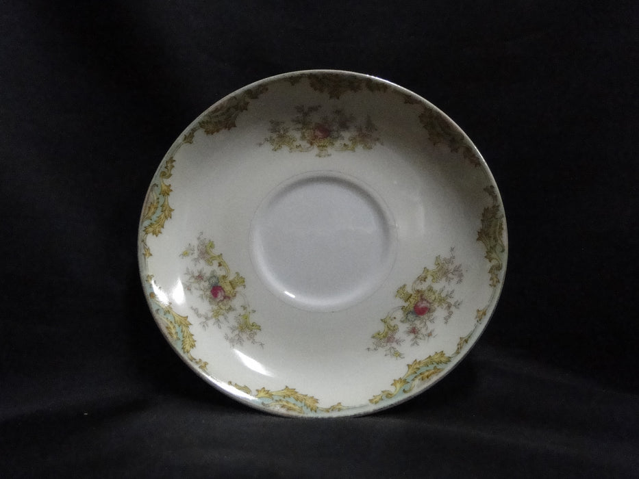 ESCO (Japan) ESO20, Floral Vases, Green Edge: Cup & Saucer Set (s), 2 3/8"