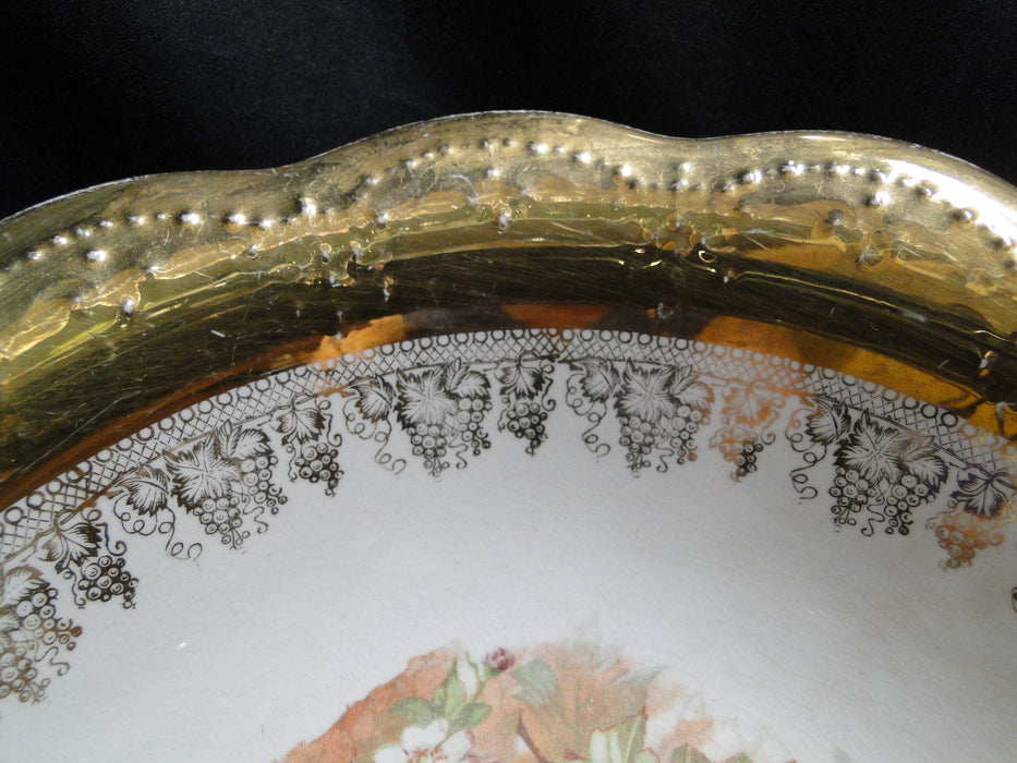 T. P. C. O. Co Gold Rim, Fruit Center, Scalloped: Round Serving Bowl, 10 1/4"