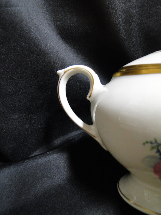 Lamberton Spring Garden, Pink & Yellow Flowers: Sugar Bowl & Lid, 5"
