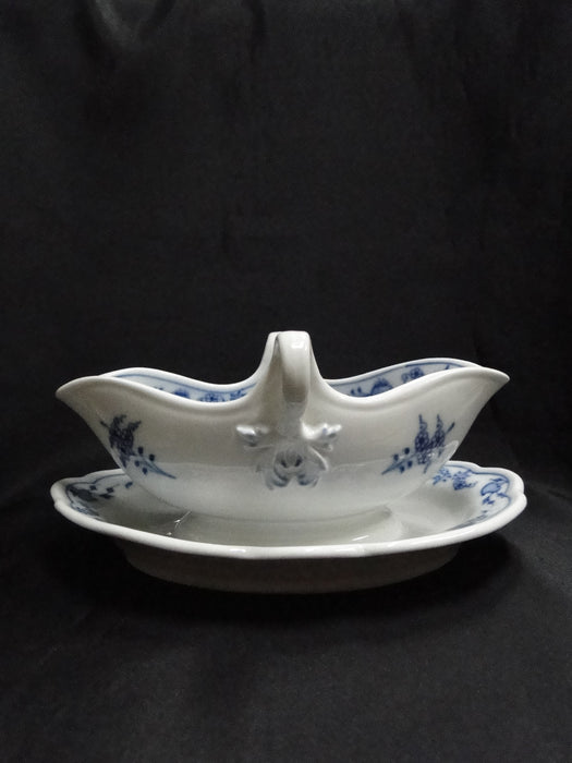 Teichert Meissen Blue Onion, Oval Backstamp: Gravy & Attached Underplate