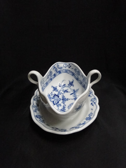 Teichert Meissen Blue Onion, Oval Backstamp: Gravy & Attached Underplate