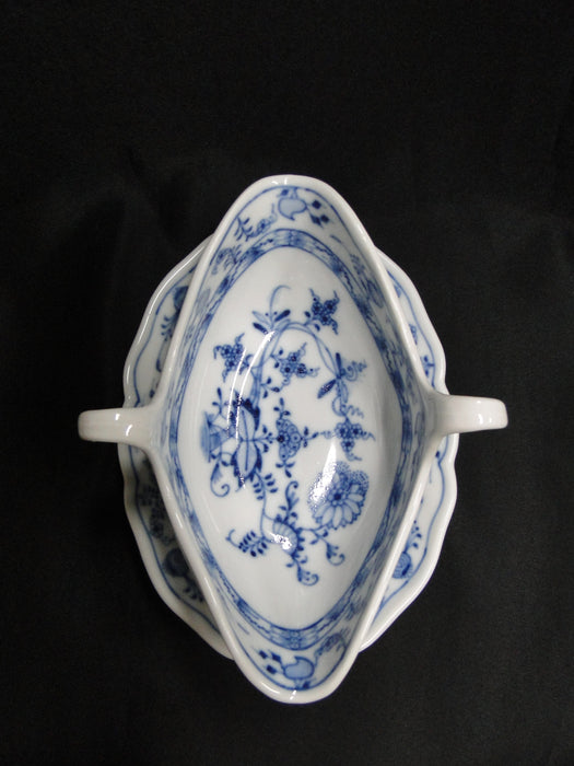 Teichert Meissen Blue Onion, Oval Backstamp: Gravy & Attached Underplate