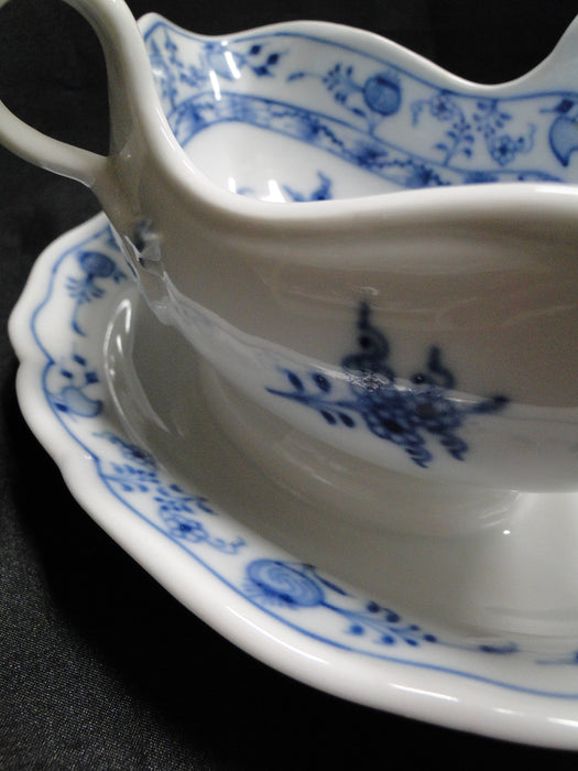 Teichert Meissen Blue Onion, Oval Backstamp: Gravy & Attached Underplate