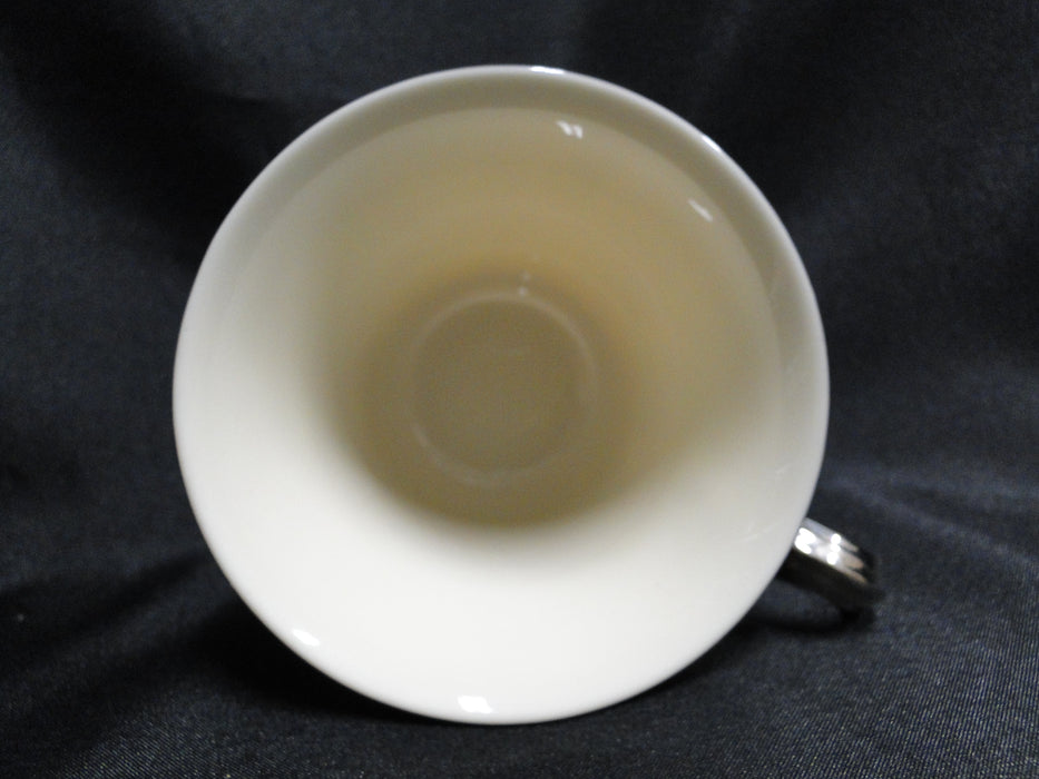 Lenox Moonspun, White Flowers, Platinum: Cup & Saucer Set, 3”, Trim Wear