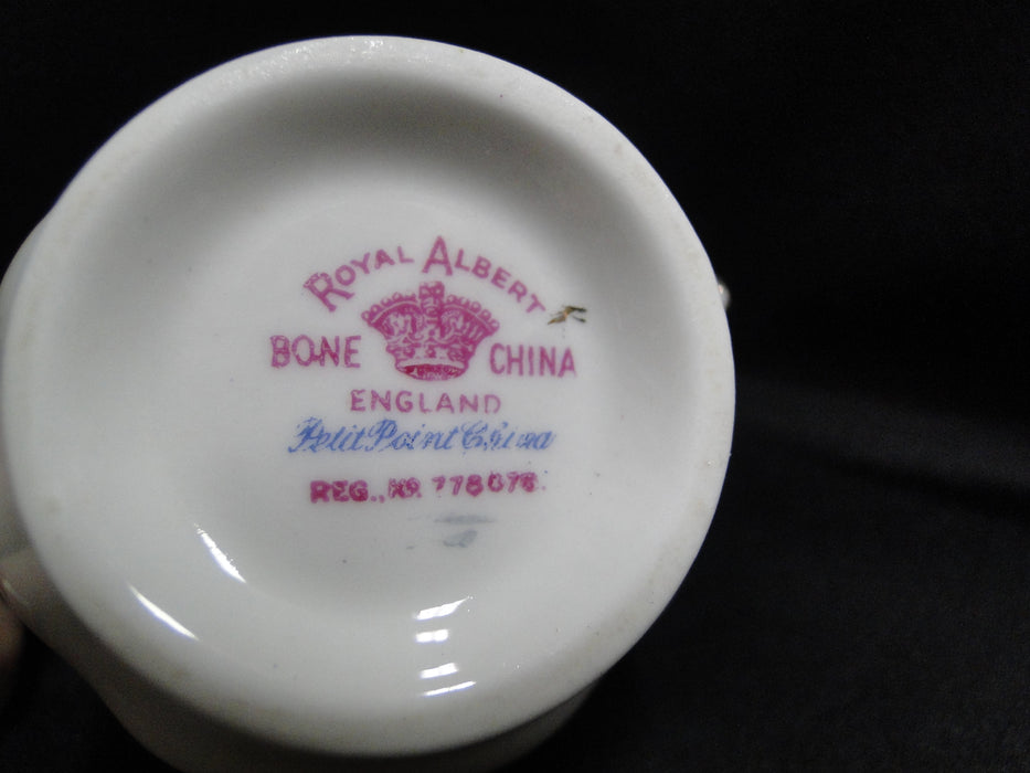 Royal Albert Petit Point, Floral Embroidery: Mini Creamer, 3 1/2" Tall