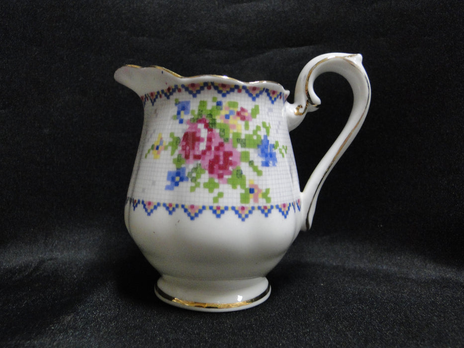 Royal Albert Petit Point, Floral Embroidery: Mini Creamer, 3 1/2" Tall