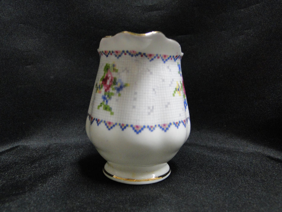 Royal Albert Petit Point, Floral Embroidery: Mini Creamer, 3 1/2" Tall