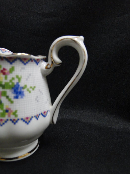 Royal Albert Petit Point, Floral Embroidery: Mini Creamer, 3 1/2" Tall