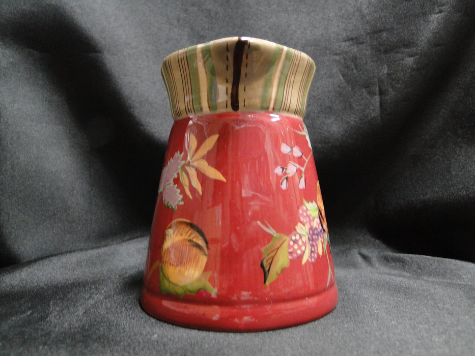 Tracy Porter Octavia Hill Garden, Flowers & Fruit on Red: Creamer, 4 1/4"