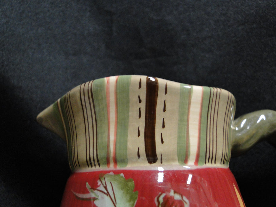 Tracy Porter Octavia Hill Garden, Flowers & Fruit on Red: Creamer, 4 1/4"