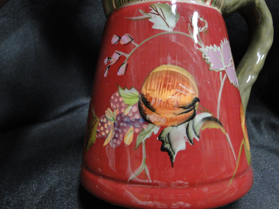 Tracy Porter Octavia Hill Garden, Flowers & Fruit on Red: Creamer, 4 1/4"