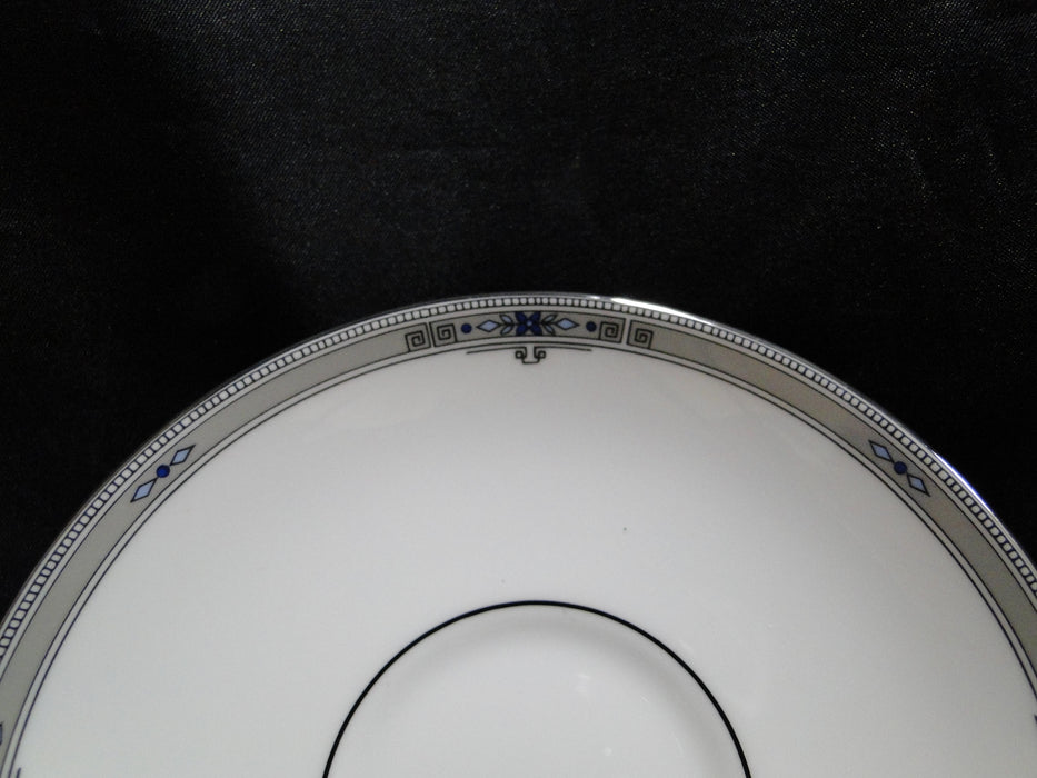 Wedgwood Amherst, Gray Band, Blue Flowers: Cup & Saucer Set (s), 2 3/4" Tall