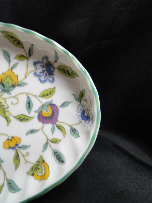 Minton Haddon Hall B1451, Floral Chintz, Green Trim: Oval Tray, 8 5/8"