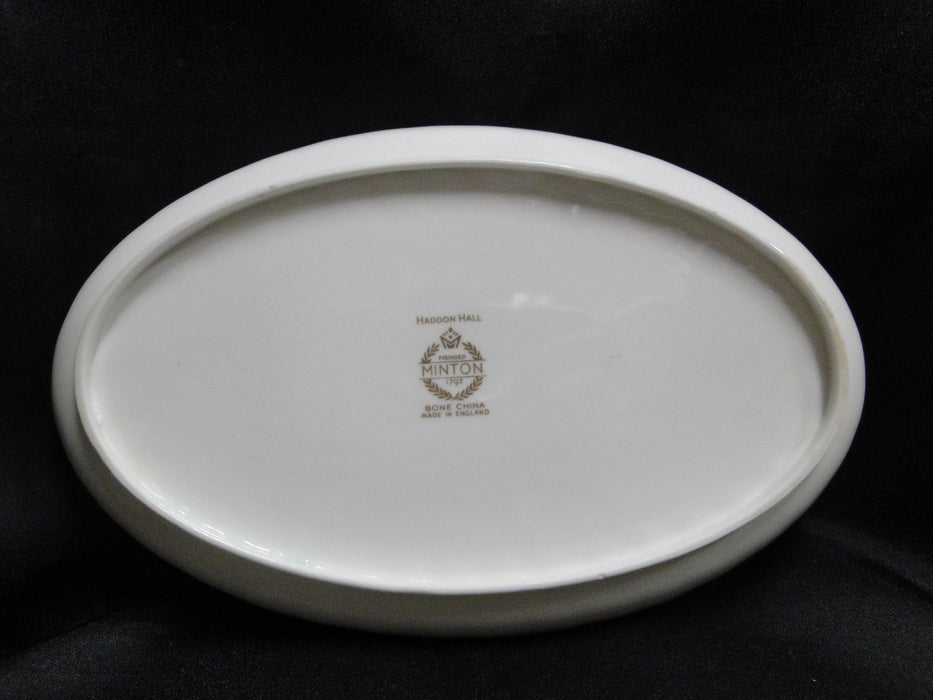 Minton Haddon Hall B1451, Floral Chintz, Green Trim: Oval Tray, 8 5/8"