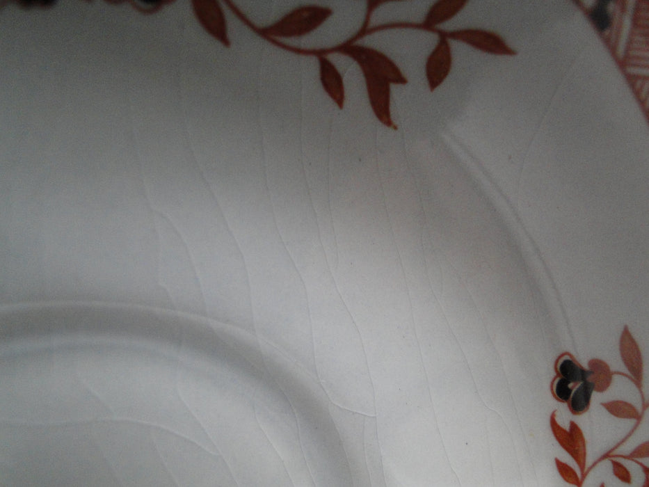 Wedgwood Kashmar, Red, Brown, & Yellow Flowers: Cup & Saucer Set 2 1/2", Crazing