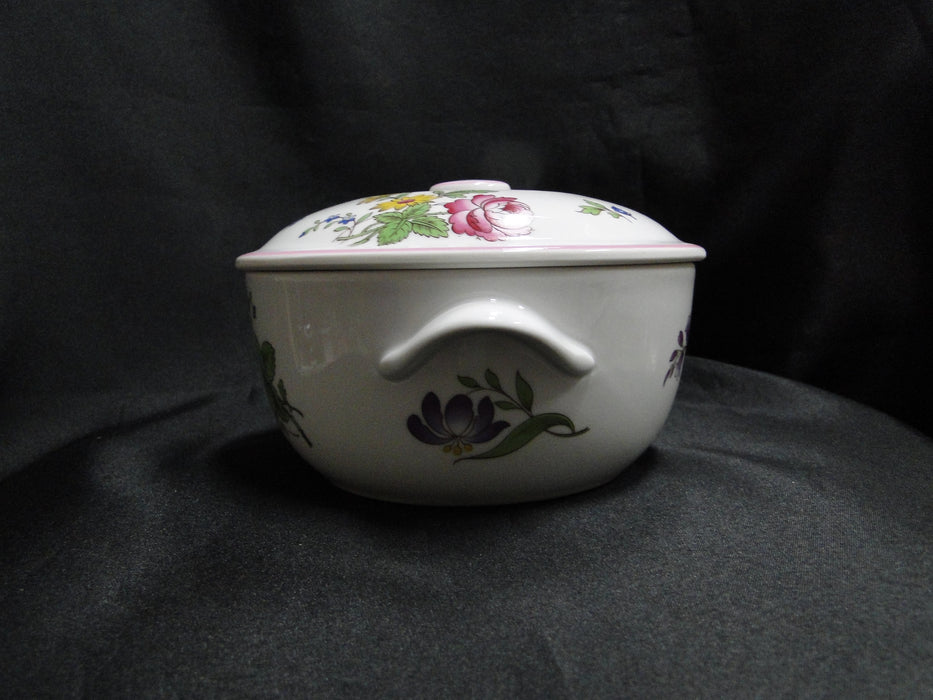 Spode Marlborough Sprays, Florals, Pink Trim: Individual Casserole & Lid