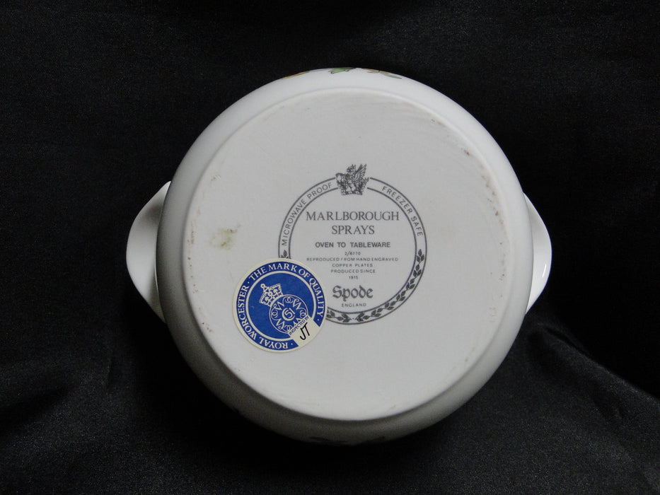 Spode Marlborough Sprays, Florals, Pink Trim: Individual Casserole & Lid