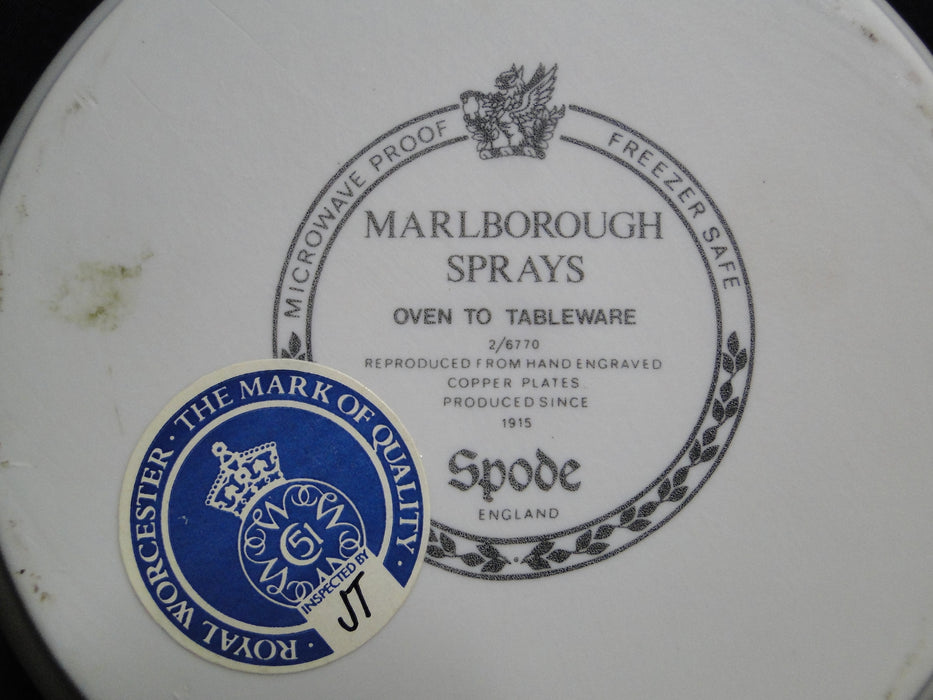 Spode Marlborough Sprays, Florals, Pink Trim: Individual Casserole & Lid