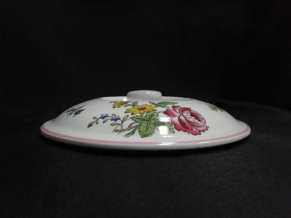 Spode Marlborough Sprays, Florals, Pink Trim: Individual Casserole & Lid