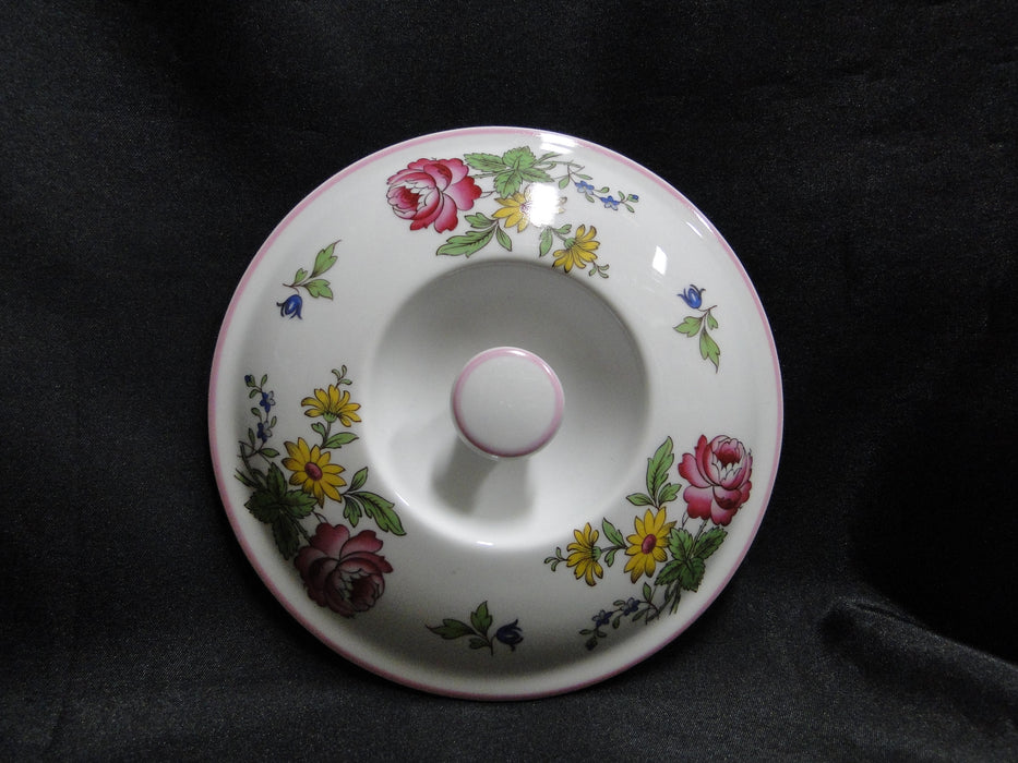 Spode Marlborough Sprays, Florals, Pink Trim: Individual Casserole & Lid