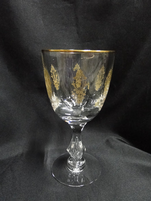 Tiffin Palais Versailles, Gold Design, Cut Ovals: Water or Wine Goblet, Nick