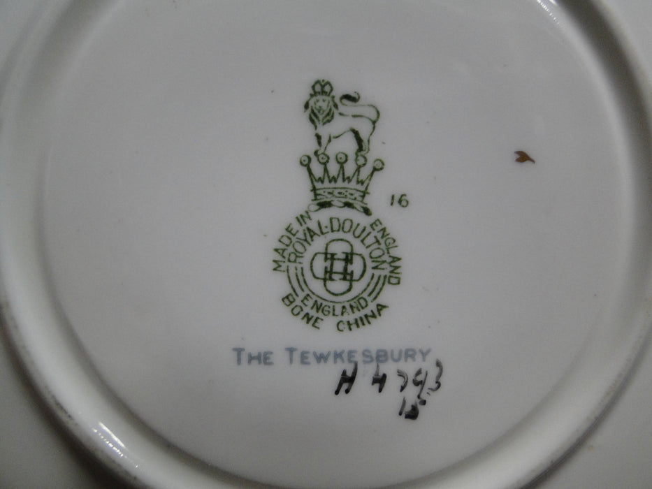 Royal Doulton The Tewkesbury, Scrolls on Blue Rim: 6 1/8" Saucer Only, As Is
