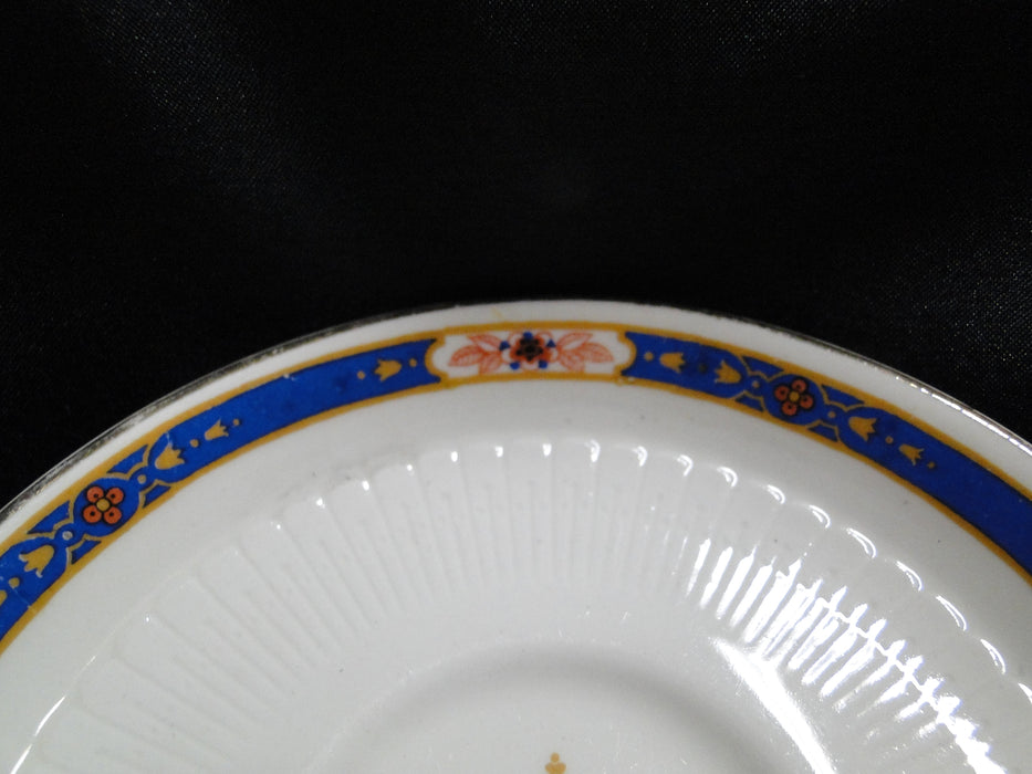 Wedgwood Pembroke, Blue Band, Ivory: Bouillon & Saucer Set (s), 1 7/8"