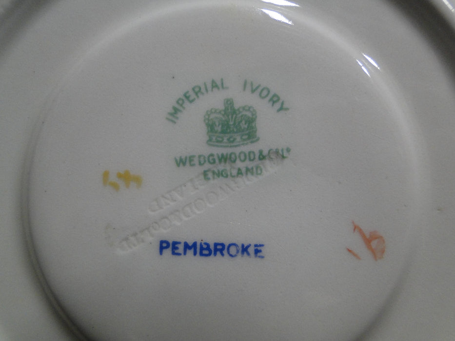 Wedgwood Pembroke, Blue Band, Ivory: Bouillon & Saucer Set (s), 1 7/8"