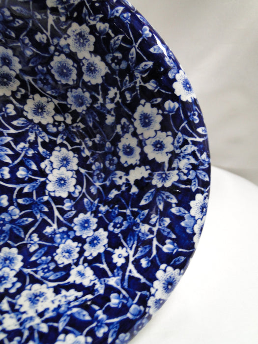 Staffordshire Calico Blue, Floral, Crownford: Oval Serving Bowl, 9 3/4", Crazing