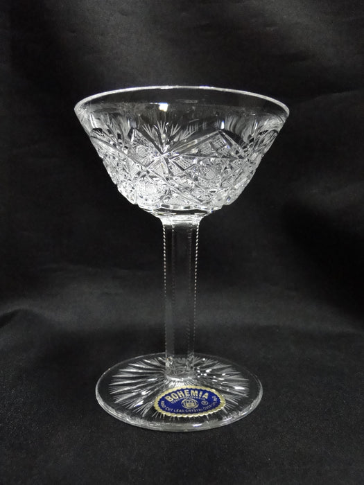 Bohemian Czech Queen Lace, Cut Stars: Flared Liquor Cocktail (s), 4 3/4" Tall