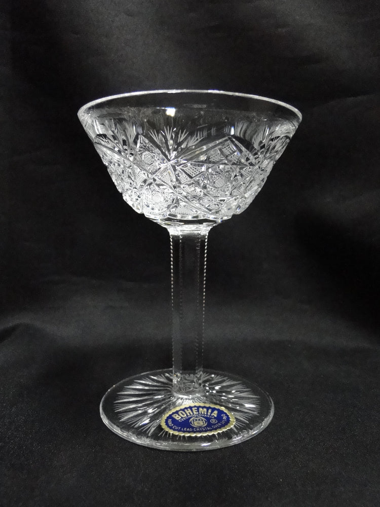 Bohemian Czech Queen Lace, Cut Stars: Flared Liquor Cocktail (s), 4 3/4" Tall