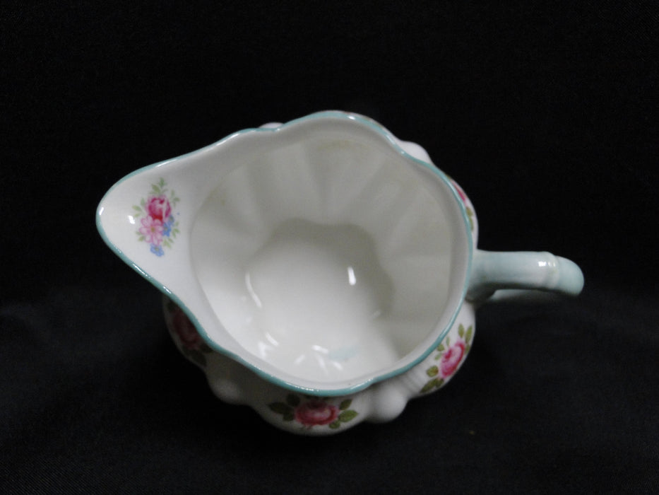 Shelley Rosebud, Pink Roses, Green Trim: Mini Creamer, 2 7/8", Dainty