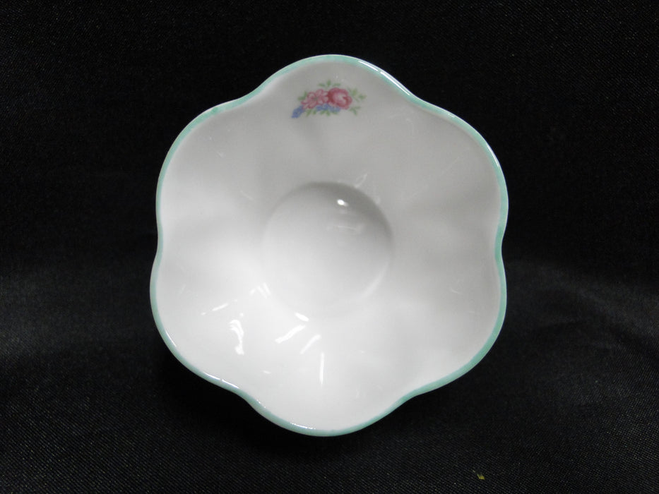 Shelley Rosebud, Pink Roses, Green Trim: Mini Open Sugar Bowl, 2 3/4", Dainty